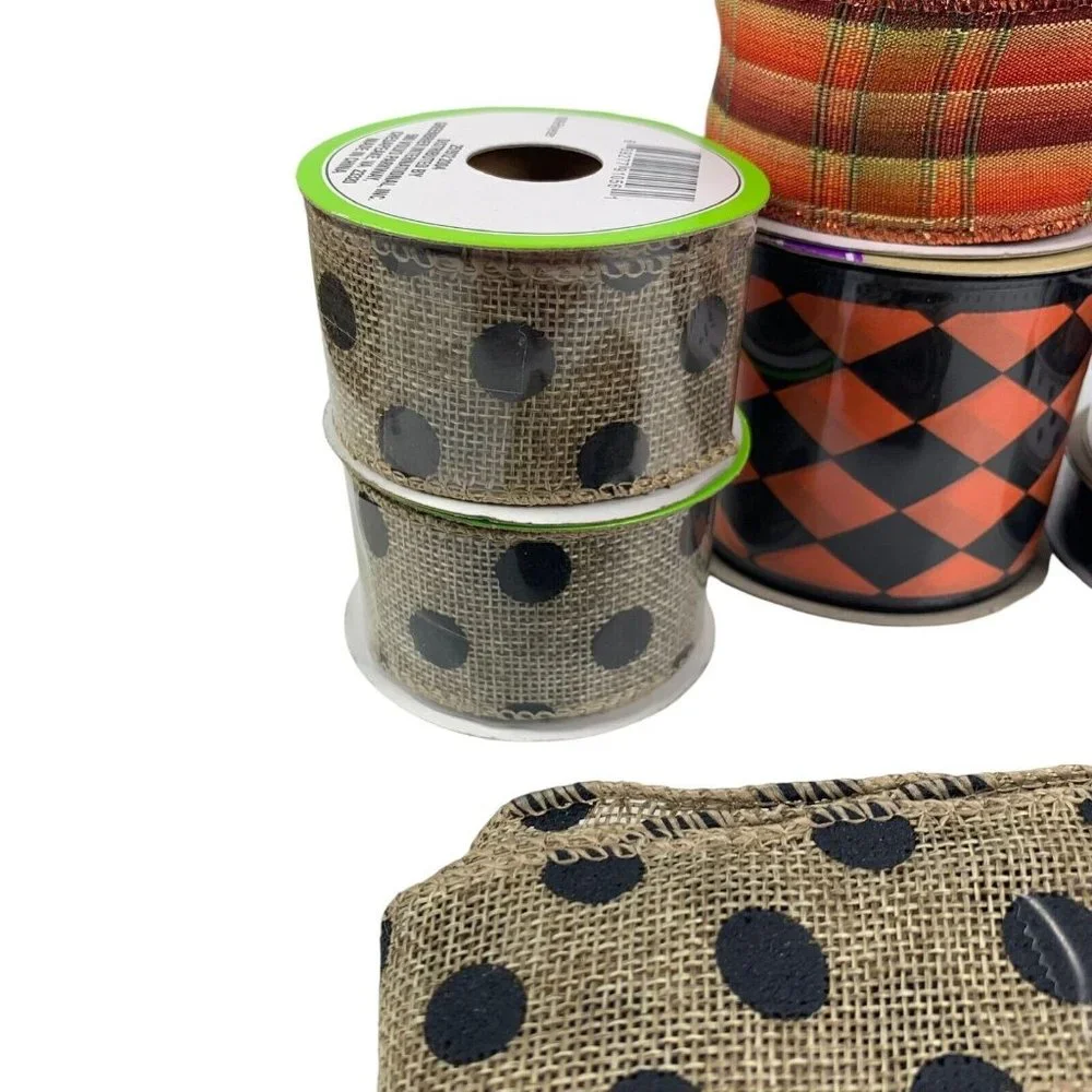 Halloween Fall Harvest Ribbon Lot Crafting Ghosts Spiders‎ Skulls Polka Dots